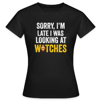 Watch Collector Horologist Collecting Watches - Women's T-Shirt - black - Front - AI Model Female 172 dark (172cm)