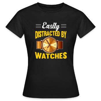 Watch Collector Horologist Collecting Watches - Women's T-Shirt - black - Front - AI Model Female 172 dark (172cm)