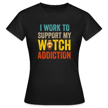 Watch Collector Horologist Collecting Watches - Women's T-Shirt - black - Front - AI Model Female 172 dark (172cm)