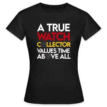 Watch Collector Horologist Collecting Watches - Women's T-Shirt - black - Front - AI Model Female 172 dark (172cm)