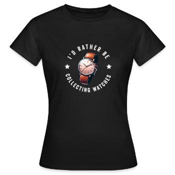 Watch Collector Horologist Collecting Watches - Women's T-Shirt - black - Front - AI Model Female 172 dark (172cm)