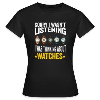 Watch Collector Horologist Collecting Watches - Women's T-Shirt - black - Front - AI Model Female 172 dark (172cm)