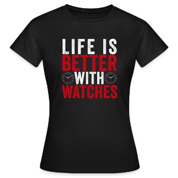 Watch Collector Horologist Collecting Watches - Women's T-Shirt - black - Front - AI Model Female 172 dark (172cm)