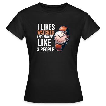 Watch Collector Horologist Collecting Watches - Women's T-Shirt - black - Front - AI Model Female 172 dark (172cm)