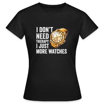 Watch Collector Horologist Collecting Watches - Women's T-Shirt - black - Front - AI Model Female 172 dark (172cm)