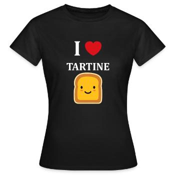 Tartine - T-shirt Femme - noir - Devant - AI Model Female 172 dark (172cm)