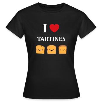 Tartine - T-shirt Femme - noir - Devant - AI Model Female 172 dark (172cm)