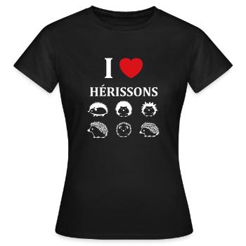 Hérisson - T-shirt Femme - noir - Devant - AI Model Female 172 dark (172cm)
