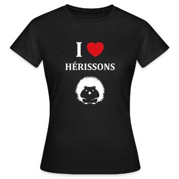 Hérisson - T-shirt Femme - noir - Devant - AI Model Female 172 dark (172cm)