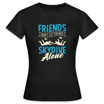 Skydiving, Fallschrimspringen, Skydiver Fallschirm - Frauen T-Shirt - Schwarz - Vorne - AI Model Female 172 dark (172cm)