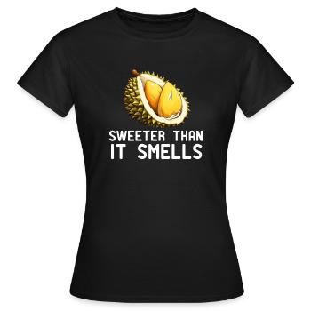 Durian Fruchtliebhaber Lustige Durio Zibethinus Männer - Frauen T-Shirt - Schwarz - Vorne - AI Model Female 172 dark (172cm)