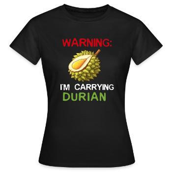 Durian Fruchtliebhaber Lustige Durio Zibethinus Männer - Frauen T-Shirt - Schwarz - Vorne - AI Model Female 172 dark (172cm)
