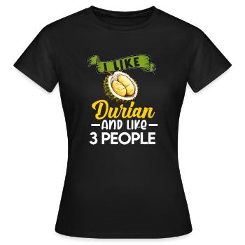 Durian Fruchtliebhaber Lustige Durio Zibethinus Männer - Frauen T-Shirt - Schwarz - Vorne - AI Model Female 172 dark (172cm)