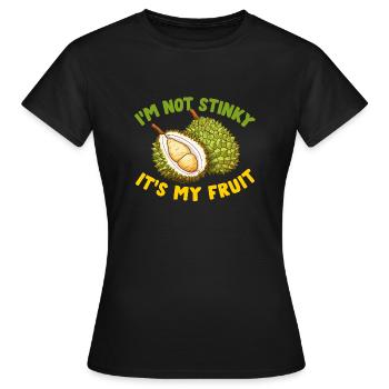 Durian Fruchtliebhaber Lustige Durio Zibethinus Männer - Frauen T-Shirt - Schwarz - Vorne - AI Model Female 172 dark (172cm)