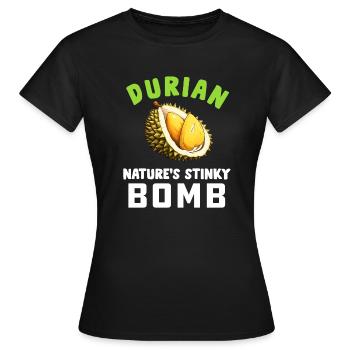 Durian Fruchtliebhaber Lustige Durio Zibethinus Männer - Frauen T-Shirt - Schwarz - Vorne - AI Model Female 172 dark (172cm)