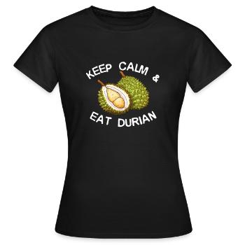 Durian Fruchtliebhaber Lustige Durio Zibethinus Männer - Frauen T-Shirt - Schwarz - Vorne - AI Model Female 172 dark (172cm)