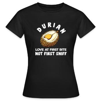 Durian Fruchtliebhaber Lustige Durio Zibethinus Männer - Frauen T-Shirt - Schwarz - Vorne - AI Model Female 172 dark (172cm)