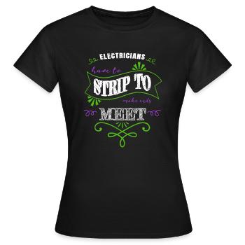 heureux ingénieur drôle citation apprenti électricien - T-shirt Femme - noir - Devant - AI Model Female 172 dark (172cm)