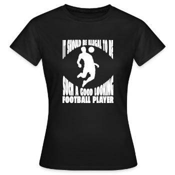 Fußballmannschaft Fußballdesign Fußballspieler - Frauen T-Shirt - Schwarz - Vorne - AI Model Female 172 dark (172cm)