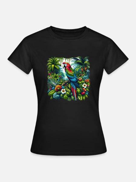 Perroquet tropical - T-shirt Femme - noir