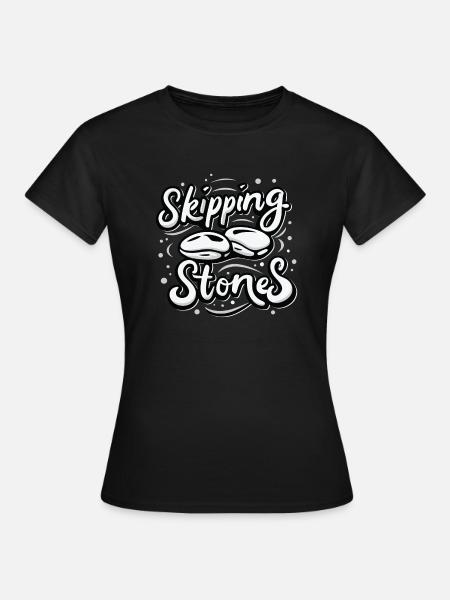 Skipping Stones - Frauen T-Shirt - Schwarz