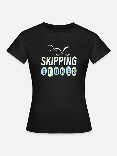 Skipping Stones - Frauen T-Shirt - Schwarz