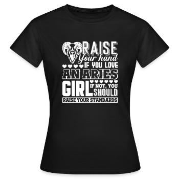 Aries Love An Aries Girl Horoscope - Women's T-Shirt - black - Front - AI Model Female 172 dark (172cm)