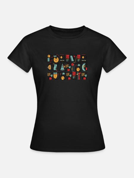 Für immer auf der Jagd nach Sonnenuntergängen Retro-Sommerurlaub - Frauen T-Shirt - Schwarz