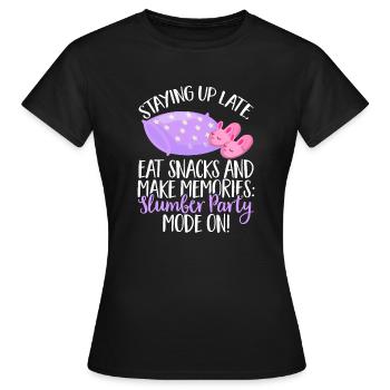 Soirée pyjama pyjama soirée pyjama - T-shirt Femme - noir - Devant - AI Model Female 172 dark (172cm)