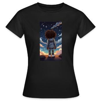 Idée cadeau Ciel nocturne Noël Bethléem - T-shirt Femme - noir - Devant - AI Model Female 172 dark (172cm)