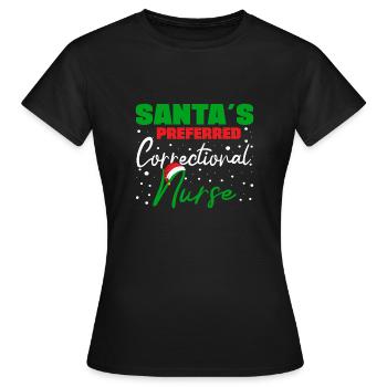 Infirmière correctionnelle s’occupant des détenus Infirmière Épouse - T-shirt Femme - noir - Devant - AI Model Female 172 dark (172cm)