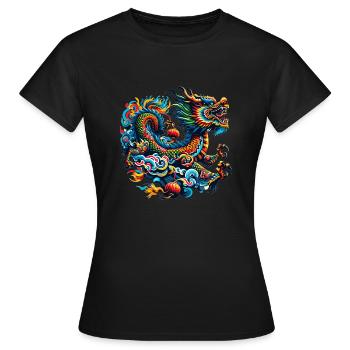 Traditioneller chinesischer Drache - Frauen T-Shirt - Schwarz - Vorne - AI Model Female 172 dark (172cm)