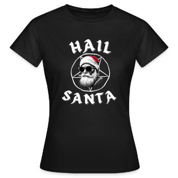 Heil Weihnachtsmann Lustige Alternative Gothic Weihnachten Design - Frauen T-Shirt - Schwarz - Vorne - AI Model Female 172 dark (172cm)
