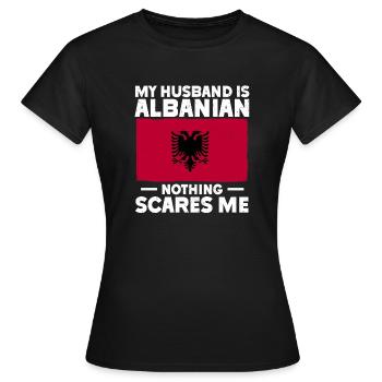 Drapeau albanais Aigle albanais Shqiponja - T-shirt Femme - noir - Devant - AI Model Female 172 dark (172cm)