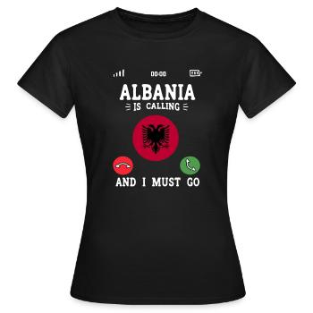 Drapeau albanais Aigle albanais Shqiponja - T-shirt Femme - noir - Devant - AI Model Female 172 dark (172cm)