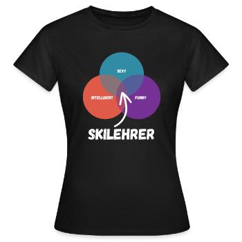 Skilehrer - Frauen T-Shirt - Schwarz - Vorne - AI Model Female 172 dark (172cm)