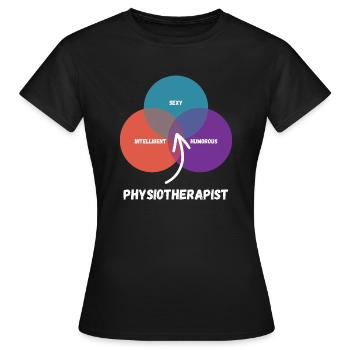 Physiothérapeute - T-shirt Femme - noir - Devant - AI Model Female 172 dark (172cm)