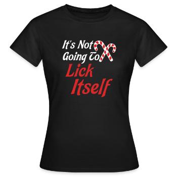 Il ne va pas se lécher les bonbons de Noël - T-shirt Femme - noir - Devant - AI Model Female 172 dark (172cm)