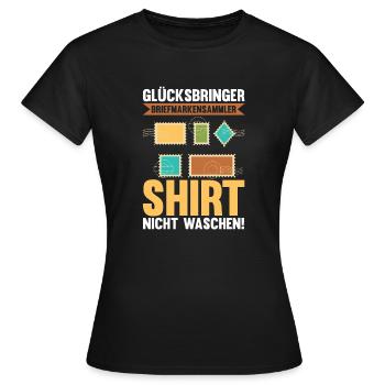 Philatelie Briefmarkensammlung Briefmarkensammler - Frauen T-Shirt - Schwarz - Vorne - AI Model Female 172 dark (172cm)