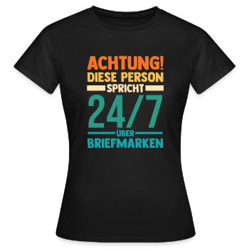 Philatelie Briefmarkensammlung Briefmarkensammler - Frauen T-Shirt - Schwarz - Vorne - AI Model Female 172 dark (172cm)