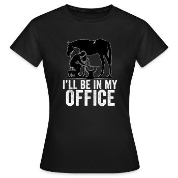 Lustiger Hufschmied Hufeisen Pferdehufe Installateur - Frauen T-Shirt - Schwarz - Vorne - AI Model Female 172 dark (172cm)