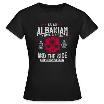 Drapeau albanais Aigle albanais Shqiponja - T-shirt Femme - noir - Devant - AI Model Female 172 dark (172cm)