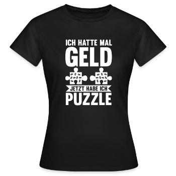 Puzzlefan Puzzler Puzzleteile Puzzle - Frauen T-Shirt - Schwarz - Vorne - AI Model Female 172 dark (172cm)