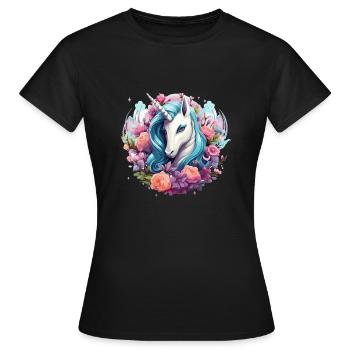 Einhorn-Schönheit - Magisches Styling - Frauen T-Shirt - Schwarz - Vorne - AI Model Female 172 dark (172cm)