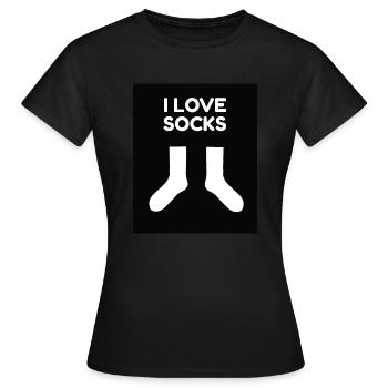 J’adore les chaussettes - T-shirt Femme - noir - Devant - AI Model Female 172 dark (172cm)