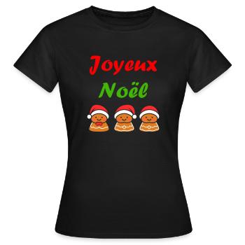 Joyeux noel pain d'épice - T-shirt Femme - noir - Devant - AI Model Female 172 dark (172cm)