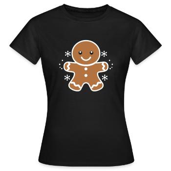 Bonhomme pain d'épice - T-shirt Femme - noir - Devant - AI Model Female 172 dark (172cm)