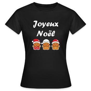 Joyeux noel pain d'épice - T-shirt Femme - noir - Devant - AI Model Female 172 dark (172cm)