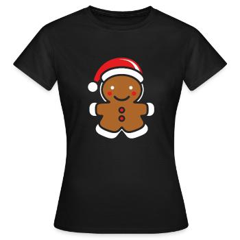 Bonhomme pain d'épice - T-shirt Femme - noir - Devant - AI Model Female 172 dark (172cm)