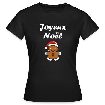 Joyeux noel pain d'épice - T-shirt Femme - noir - Devant - AI Model Female 172 dark (172cm)